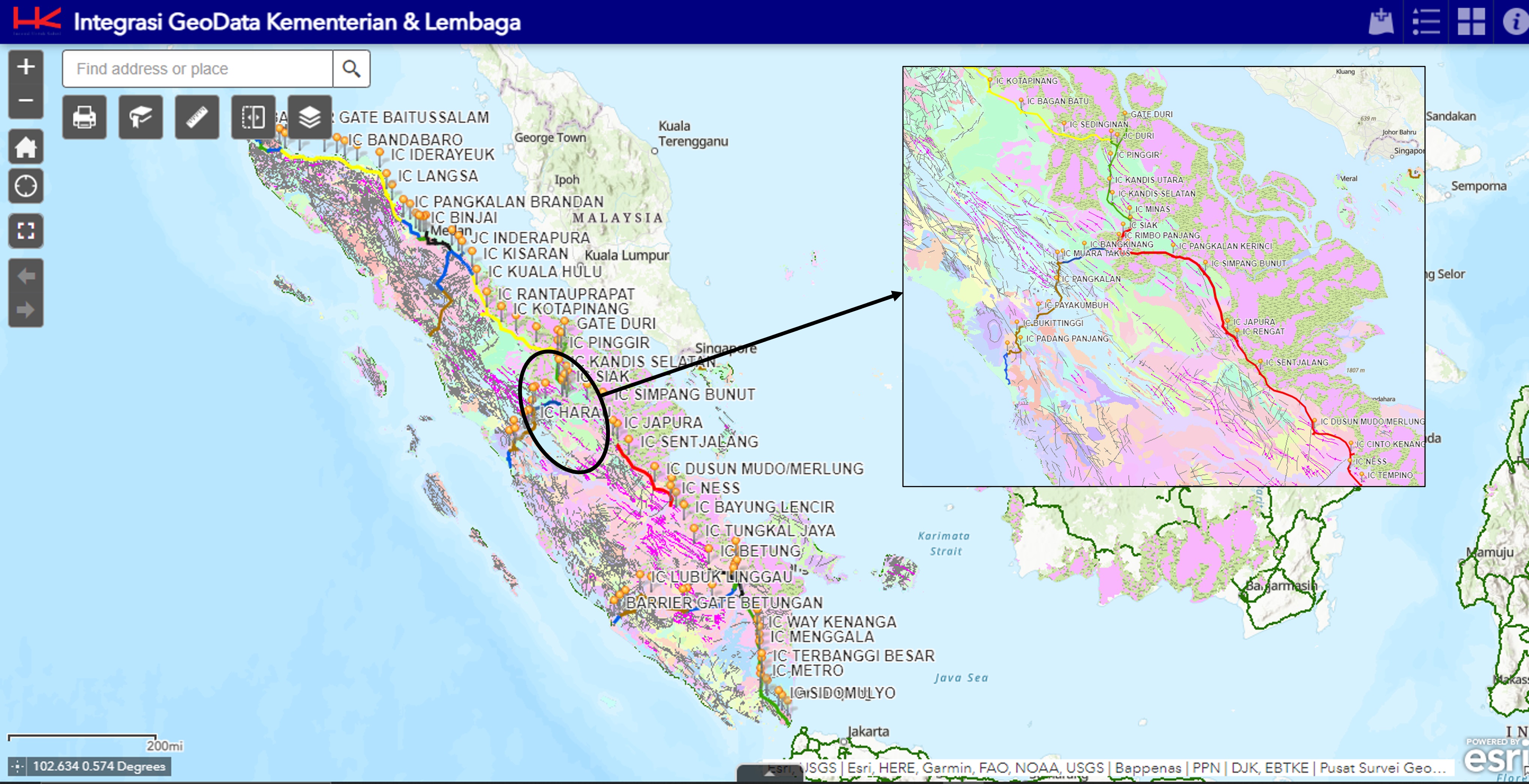 Webmap Toll Road Before