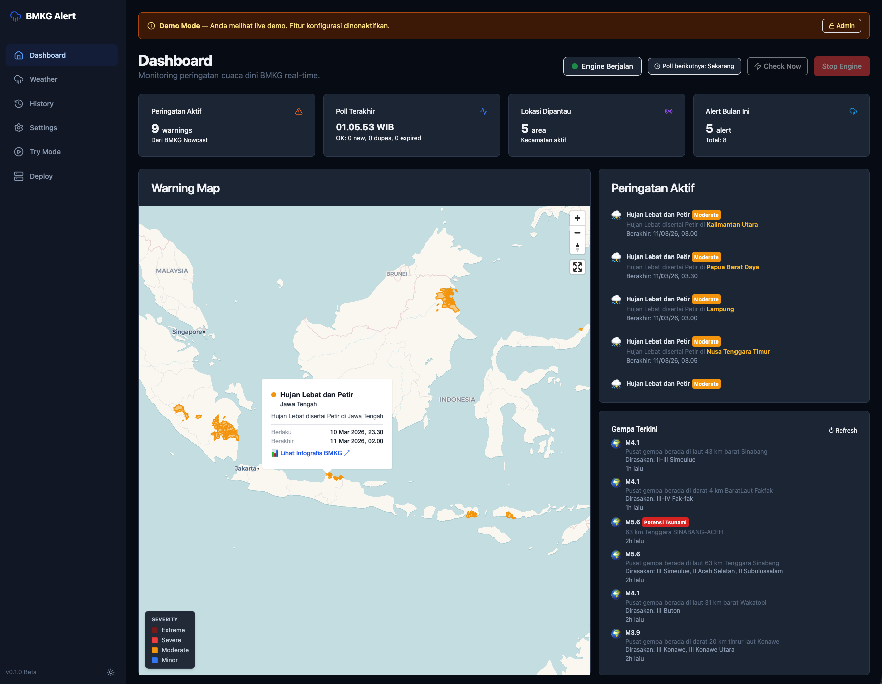 Landing Page BMKG Alert